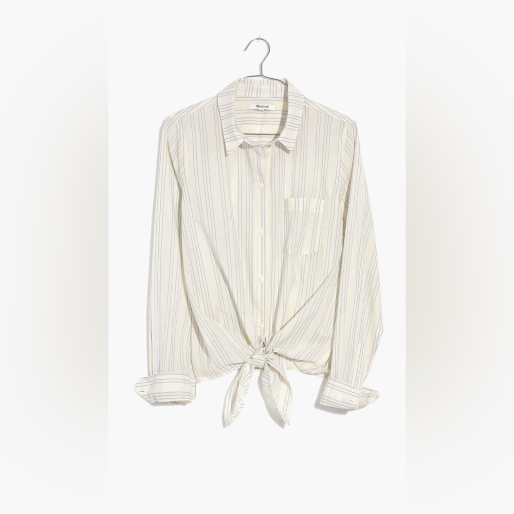 Madewell Tie-Front shirt in stripe